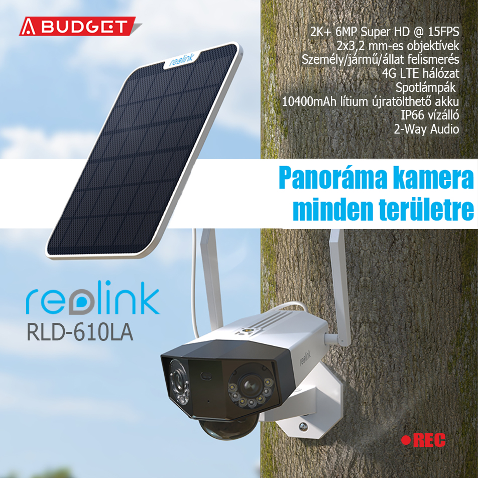 Reolink Panoráma kamera 4G LTE és napelemes kapcsolattal